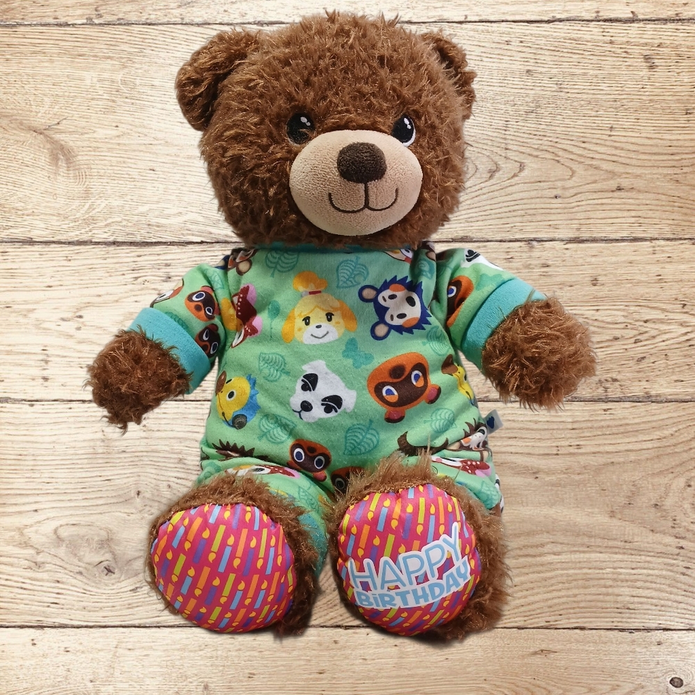 Build-A-Bear Workshop Stuffed Happy Birthday Brown Bear w/ Removable Pajama's